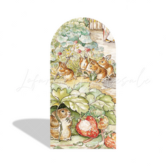 Toile de fond pour arche fête anniversaire Baby Shower Pierre Lapin
