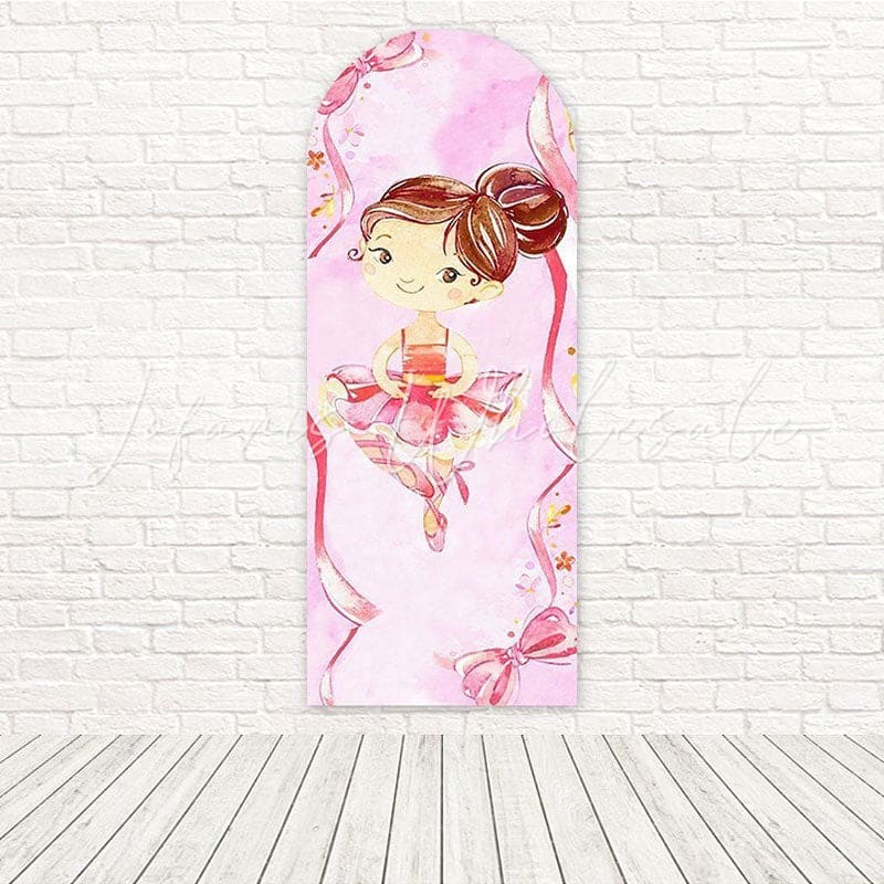 Toile de fond pour arche élégante ballerine rose pour fêtes thème danse