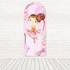 Toile de fond pour arche élégante ballerine rose pour fêtes thème danse