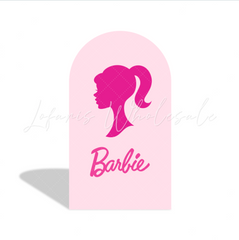 Toile de fond pour arche fête anniversaire Barbie rose