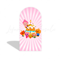 Toile de fond pour arche fête anniversaire cirque rose