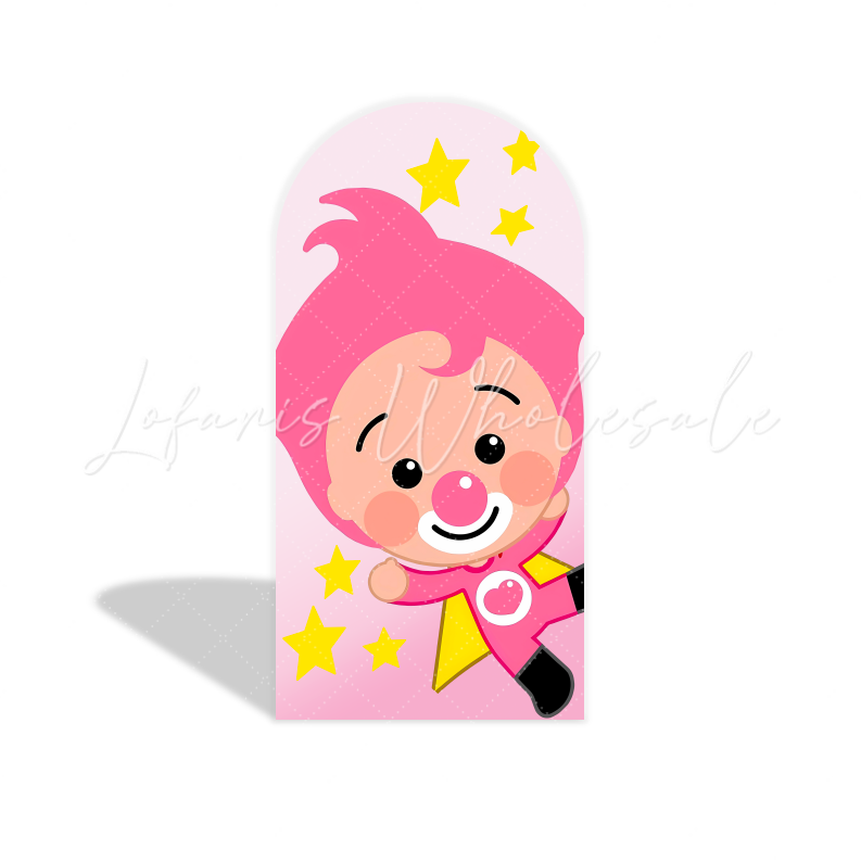 Toile de fond pour arche fête anniversaire cirque rose