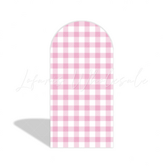 Toile de fond pour arche anniversaire Chiara grange thème ferme rose