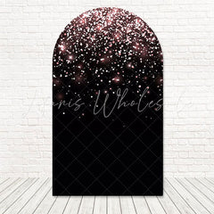 Toile de fond pour arche paillettes roses pour décor fête glamour et élégant