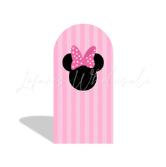 Toile de fond pour arche fond fête anniversaire Minnie rose