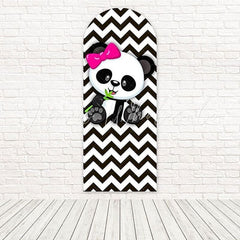 Toile de fond pour arche décor fête enfants adorable thème mignon panda rose