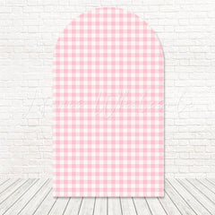 Toile de fond pour arche motif écossais rose doux pour anniversaire fille
