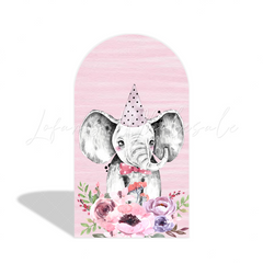 Housse pour arche Joyeux Anniversaire animal safari rose