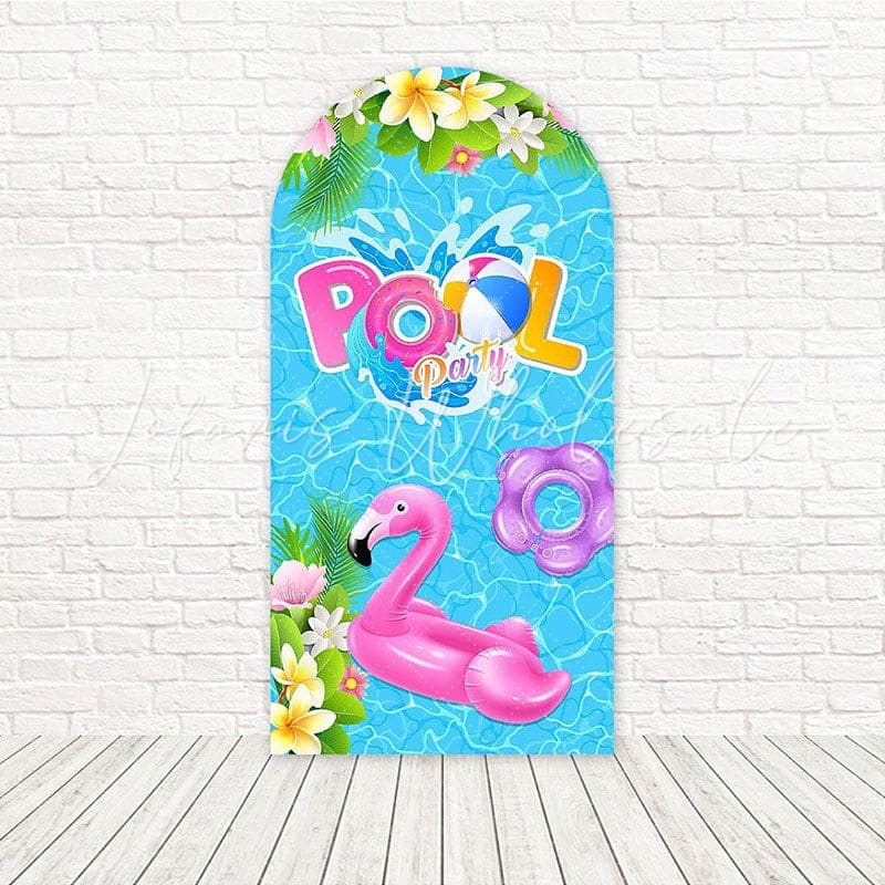 Toile de fond pour arche vibrant Pool Party été rose pour thèmes festifs