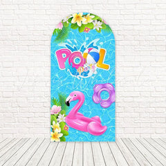 Toile de fond pour arche vibrant Pool Party été rose pour thèmes festifs