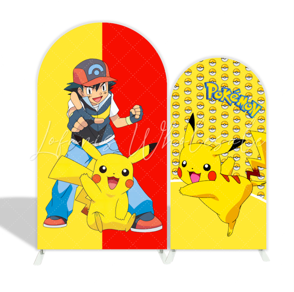 Toile de fond pour arche fête anniversaire thème Pokémon