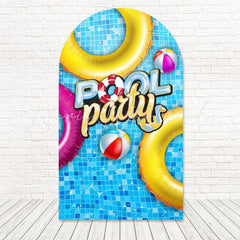 Toile de fond pour arche éclaboussure couleur Pool Party pour célébration extérieur