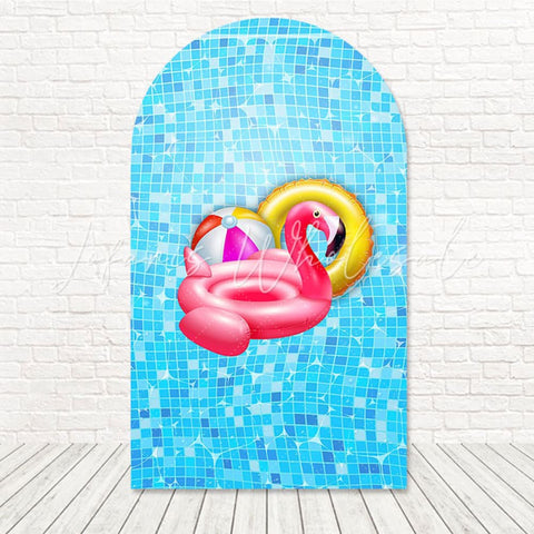 Toile de fond pour arche scène vague éclaboussure Pool Party pour événement jeux d'eau