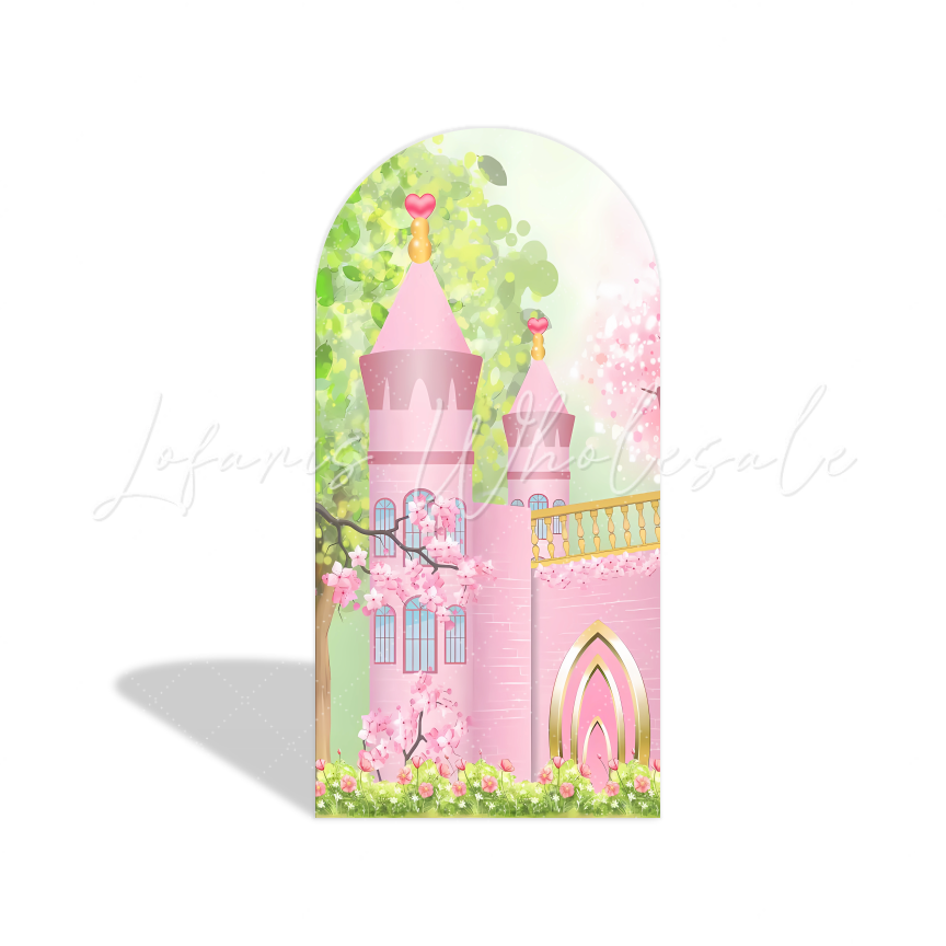 Toile de fond pour arche fond fête Joyeux Anniversaire château princesse