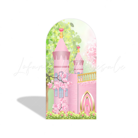 Toile de fond pour arche fond fête Joyeux Anniversaire château princesse