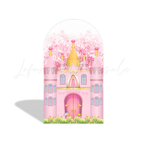 Toile de fond pour arche fond fête Joyeux Anniversaire château princesse