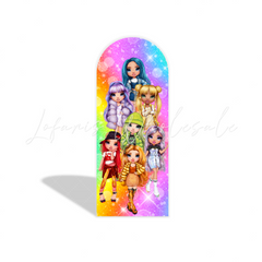Toile de fond pour arche fête anniversaire thème Rainbow High