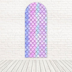Toile de fond pour arche décor fête fun vibrant motif écailles arc-en-ciel