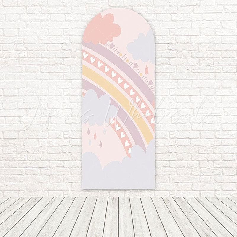 Toile de fond pour arche humeur paisible boho nuage pluvieux pour séance photo cosy
