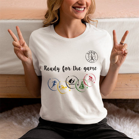 Prêt pour le jeu T-shirt d’athlète olympique de Paris 2024