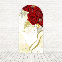 Toile de fond pour arche floraison vibrante fleurs rouges pour fête jardin romantique