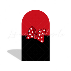 Toile de fond pour arche Baby Shower anniversaire Minnie rouge