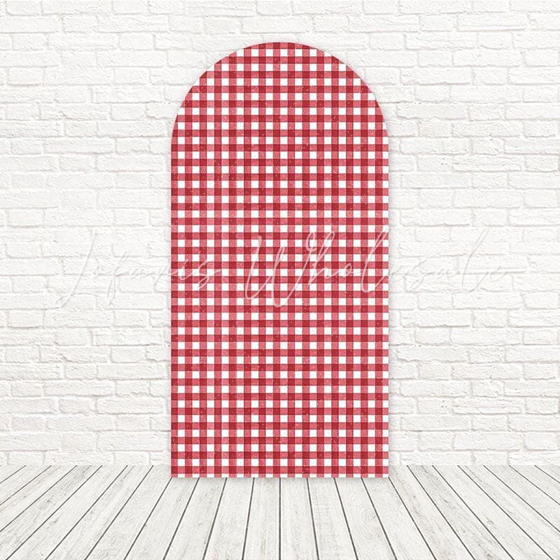 Toile de fond pour arche chic classique écossais rouge pour thème fête ou événement familial