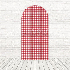 Toile de fond pour arche chic classique écossais rouge pour thème fête ou événement familial