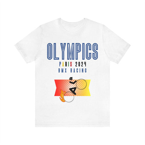 T-shirt à manches courtes Retro Olympics 2024 Bmx Racing