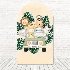 Toile de fond pour arche camion animaux safari pour thèmes fête sauvage et fun