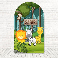 Toile de fond pour arche animaux safari thème jungle sauvage pour ensemble anniversaire