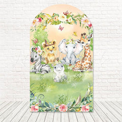 Toile de fond pour arche bébés animaux safari pour fêtes thème mignon et aventure