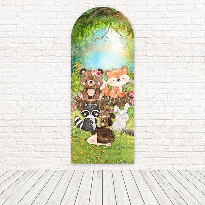 Toile de fond pour arche animaux forêt safari pour événements thème jungle