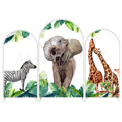 Toile de fond pour arche Baby Shower anniversaire jungle sauvage safari