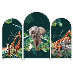 Toile de fond pour arche Joyeux Anniversaire thème jungle sauvage safari
