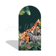 Toile de fond pour arche Joyeux Anniversaire thème jungle sauvage safari