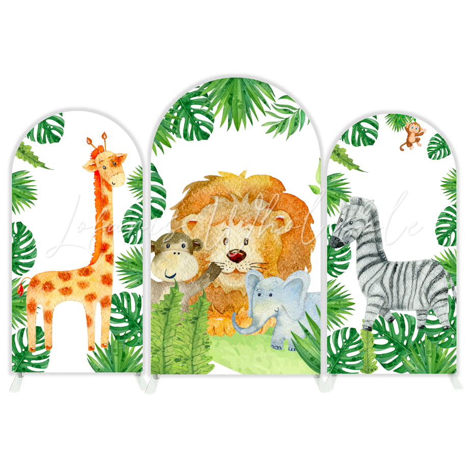 Toile de fond pour arche fête anniversaire Baby Shower jungle sauvage safari