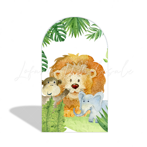 Toile de fond pour arche fête anniversaire Baby Shower jungle sauvage safari