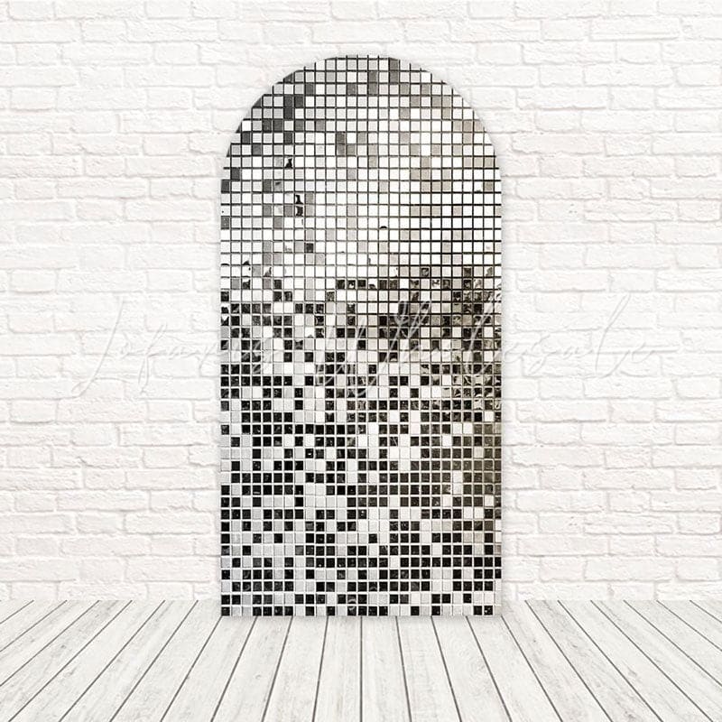 Toile de fond pour arche scintillant sequin argent pour célébrations glamour
