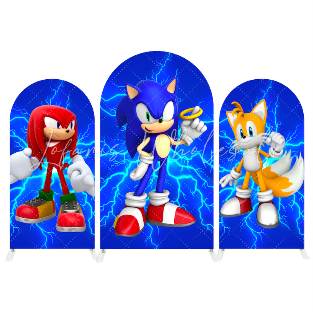 Toile de fond pour arche Joyeux Anniversaire dessin animé Sonic