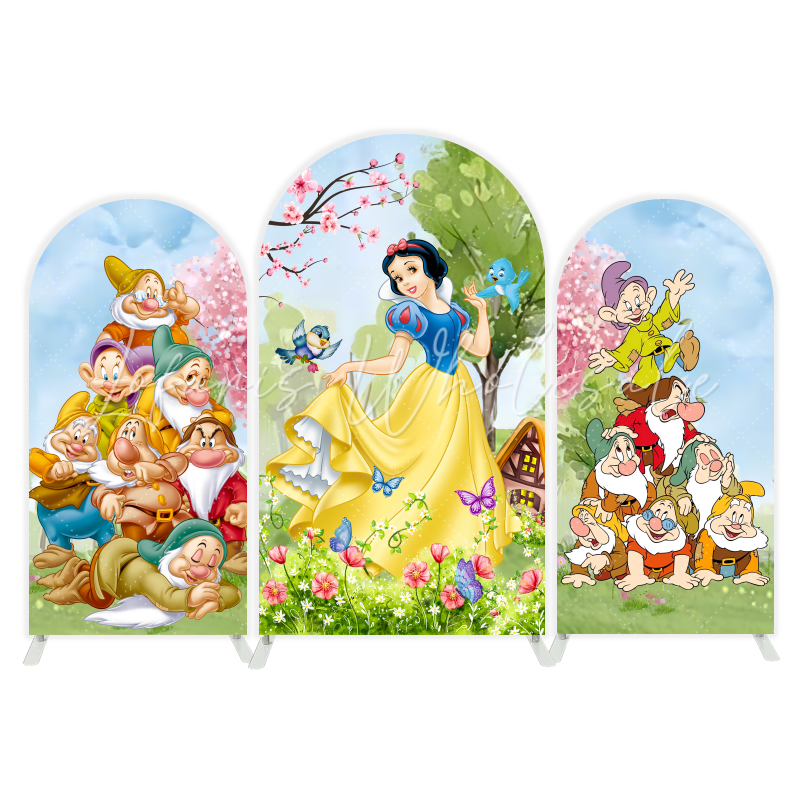 Toile de fond pour arche fête anniversaire Blanche-Neige