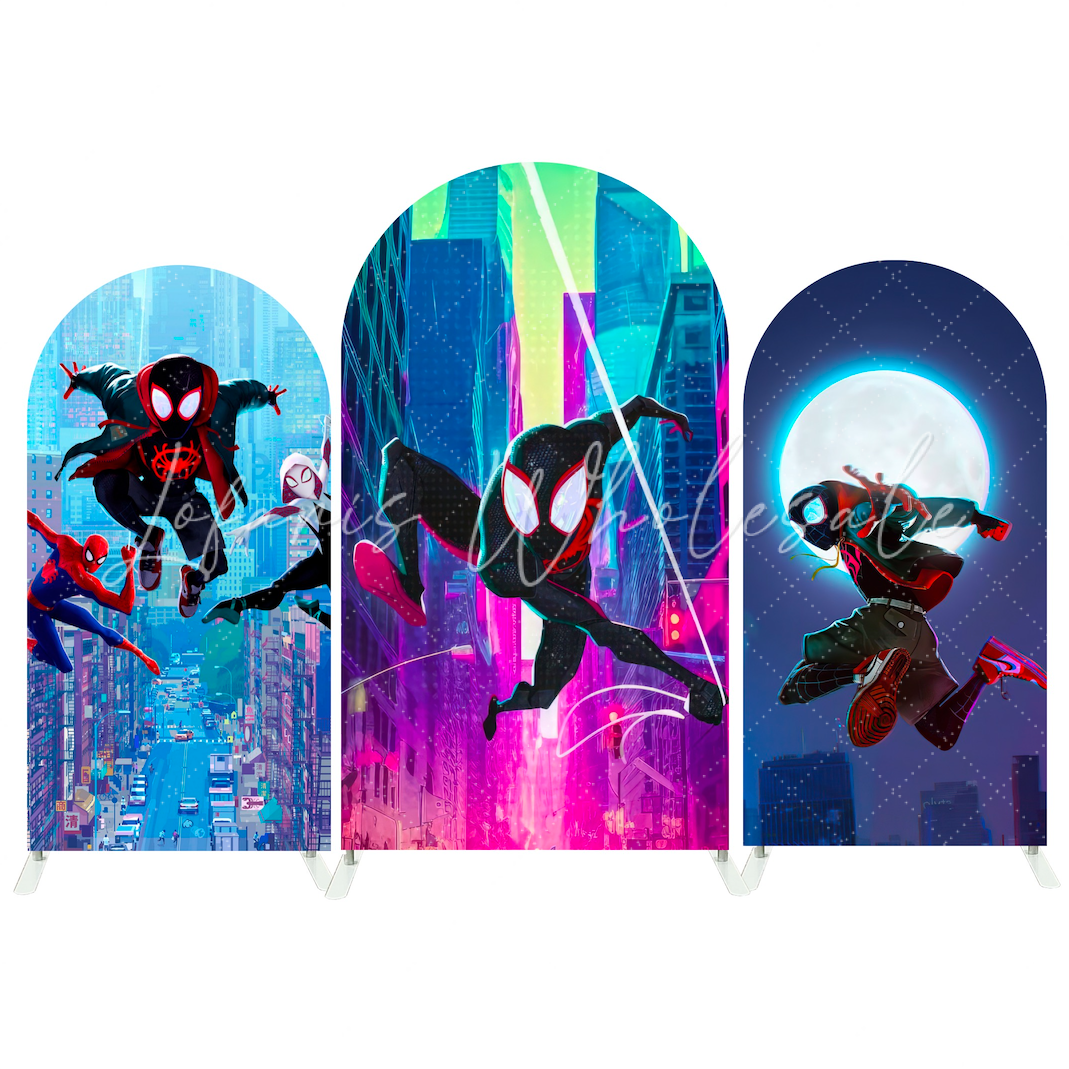 Toile de fond pour arche fête anniversaire thème Spider-Man