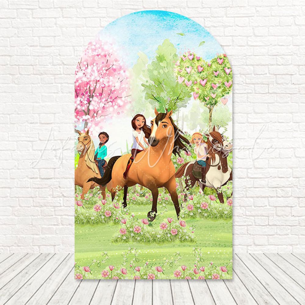 Toile de fond pour arche conte guerrière Spirit Mulan pour fête de fille