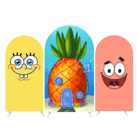 Toile de fond pour arche Joyeux Anniversaire thème Bob l'éponge