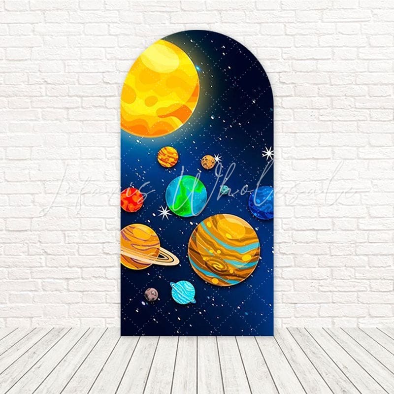 Toile de fond pour arche galaxie étoilée pour célébrations événement nocturne magique