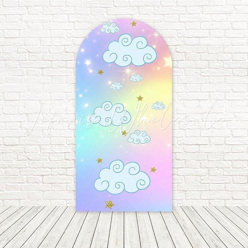 Toile de fond pour arche fantaisie licorne étoilée pour célébrations magiques