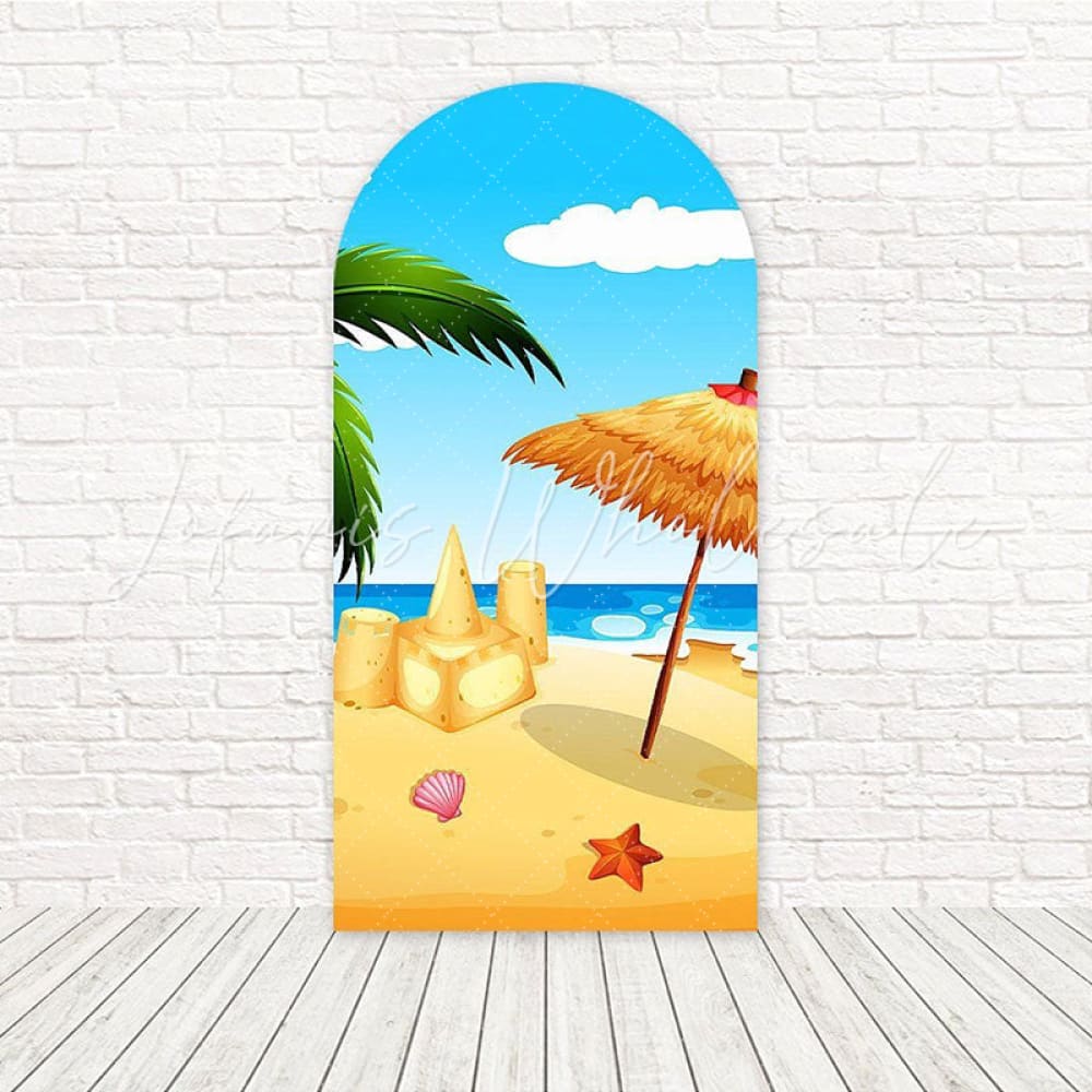 Toile de fond pour arche relaxation plage sable été pour événements côtiers