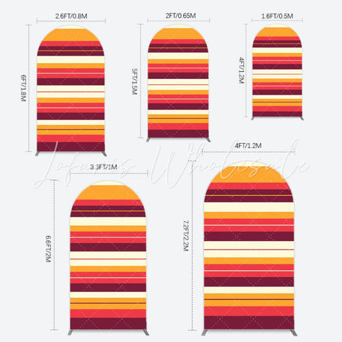 Toile de fond pour arche thème coucher de soleil pour ambiance été extérieur