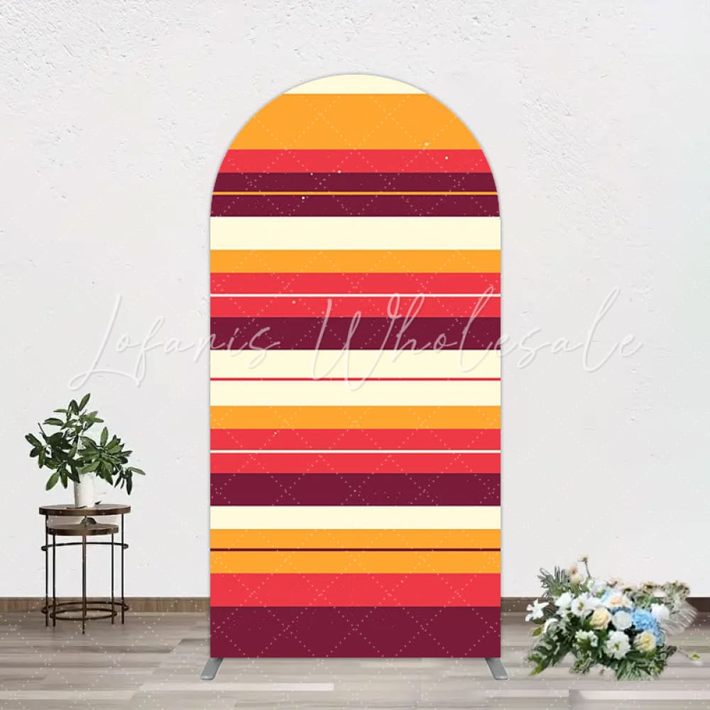 Toile de fond pour arche thème coucher de soleil pour ambiance été extérieur