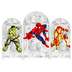 Toile de fond pour arche Joyeux Anniversaire thème super-héros Avengers Spider-Man